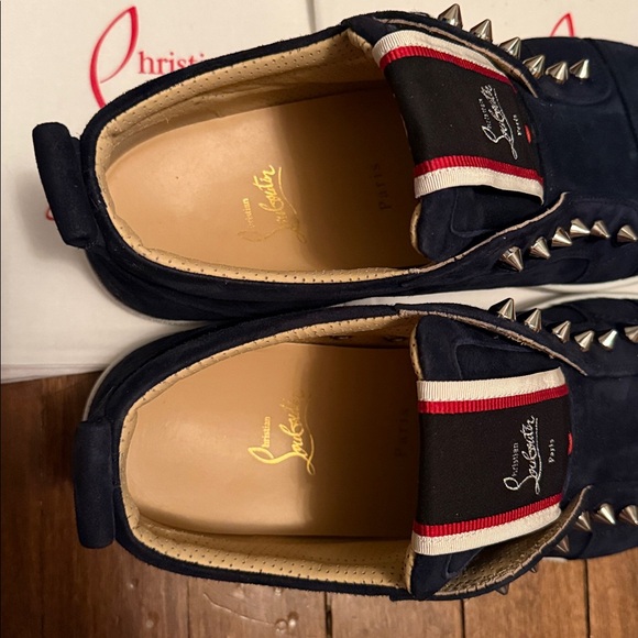 Christian Louboutin Men's Blue Studded Sneakers size 44 - Picture 7 of 9